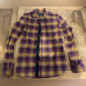 Scotch and Soda purple and gold plaid workshirt M